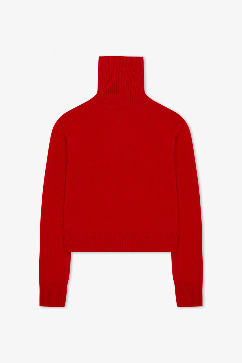 Red Cashmere Long Sleeve Turtleneck