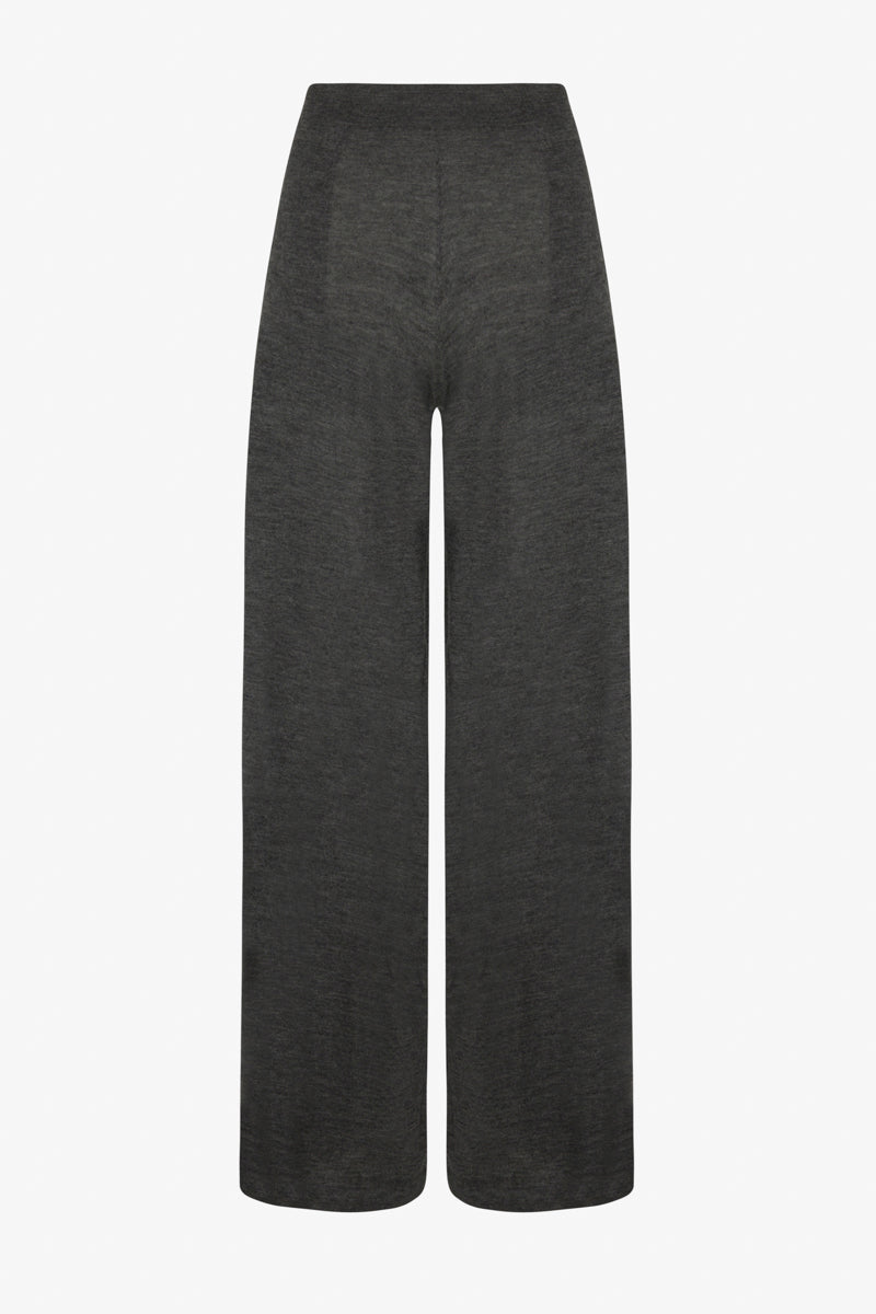 Charcoal Cashmere Wide Leg Pants