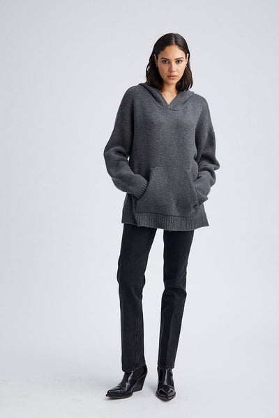 Charcoal Heavy Cashmere Oversized Hoodie