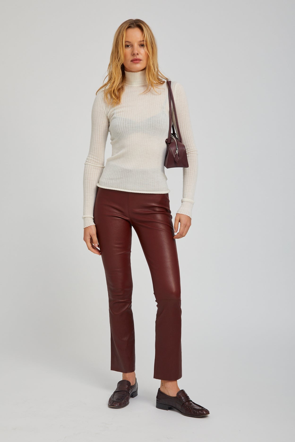 Chalk Cashmere Mock Neck