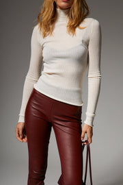 Chalk Cashmere Mock Neck