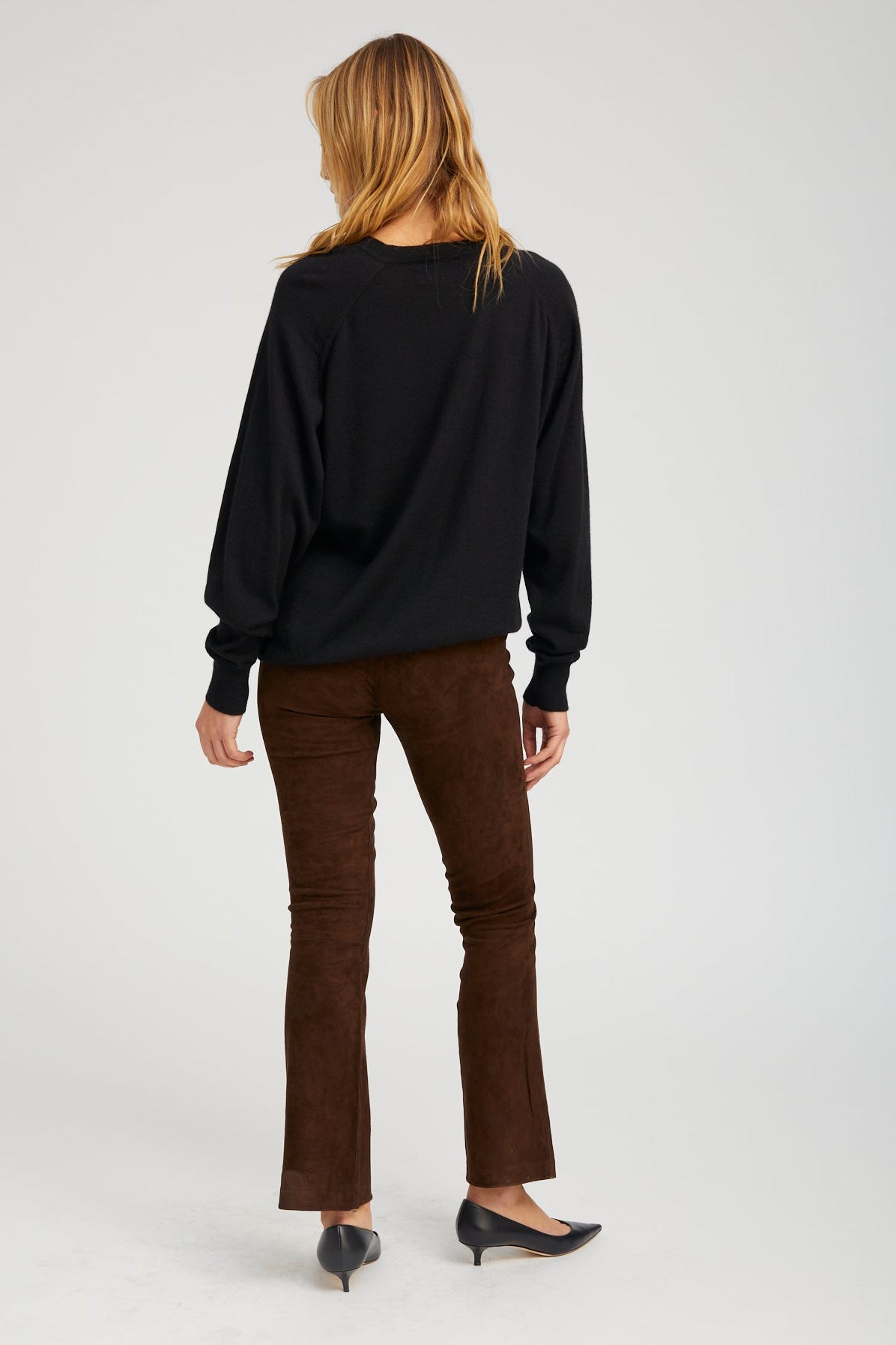 Black Fine Cashmere Boyfriend Sweater