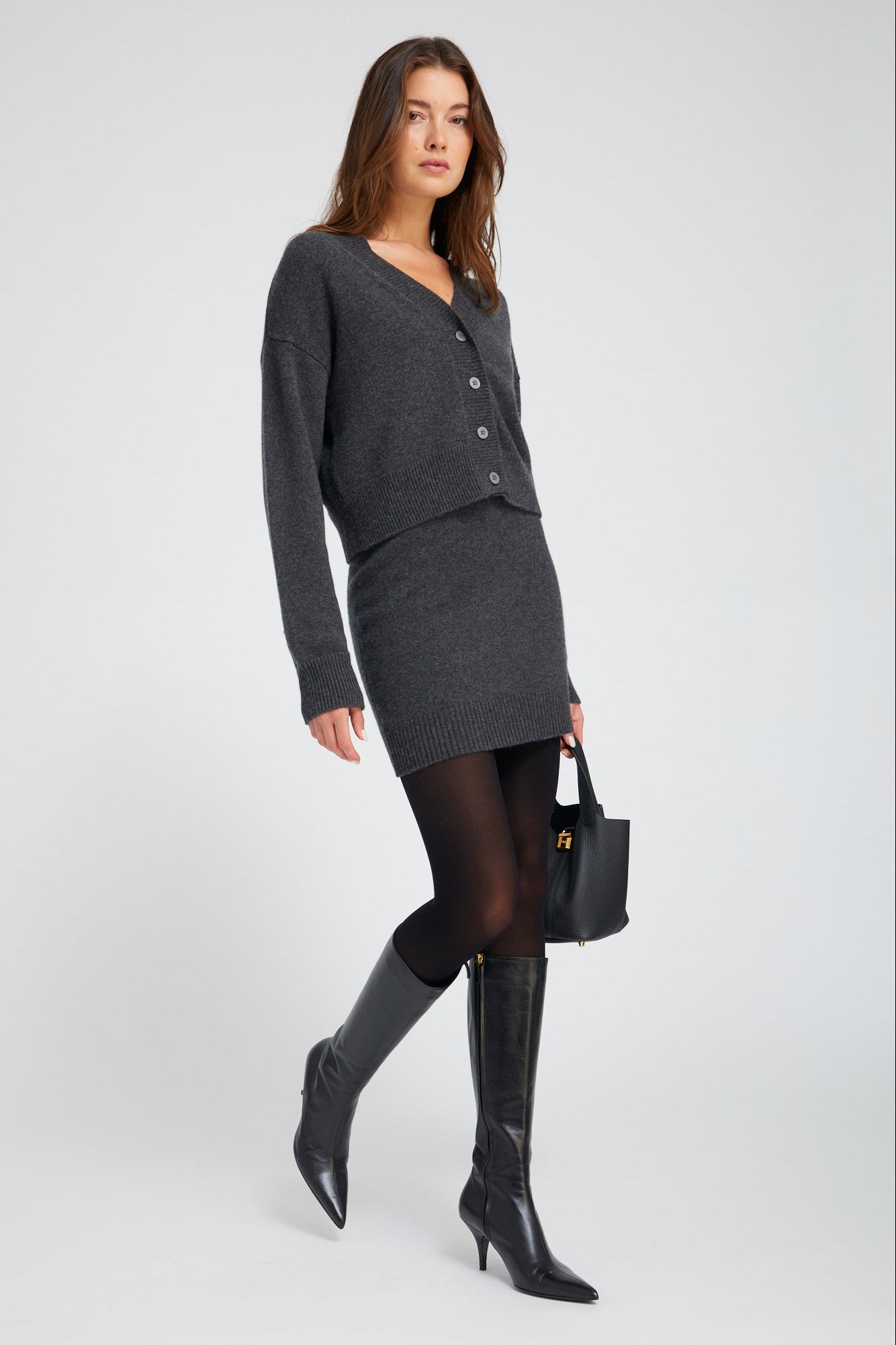 Charcoal Cashmere Mia Skirt