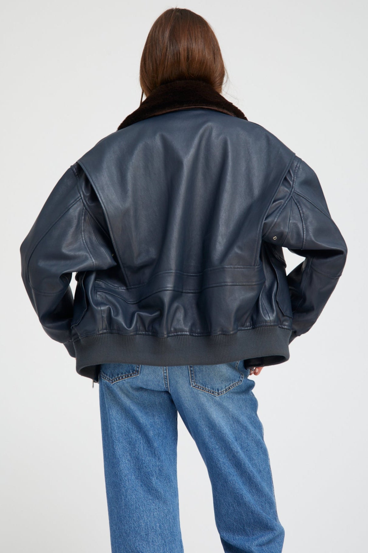 Midnight Leather Vintage Aviator Jacket