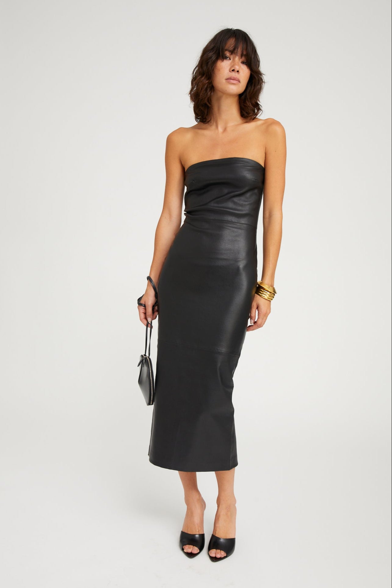 Black Leather Tube Dress