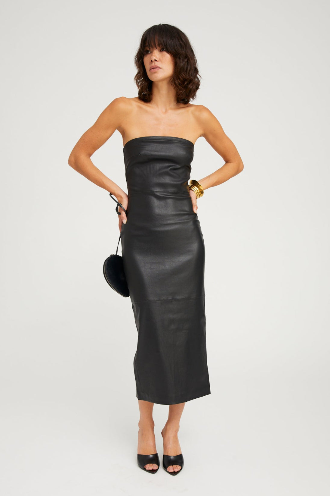 Black Leather Tube Dress