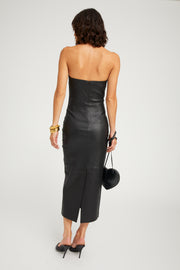 Black Leather Tube Dress