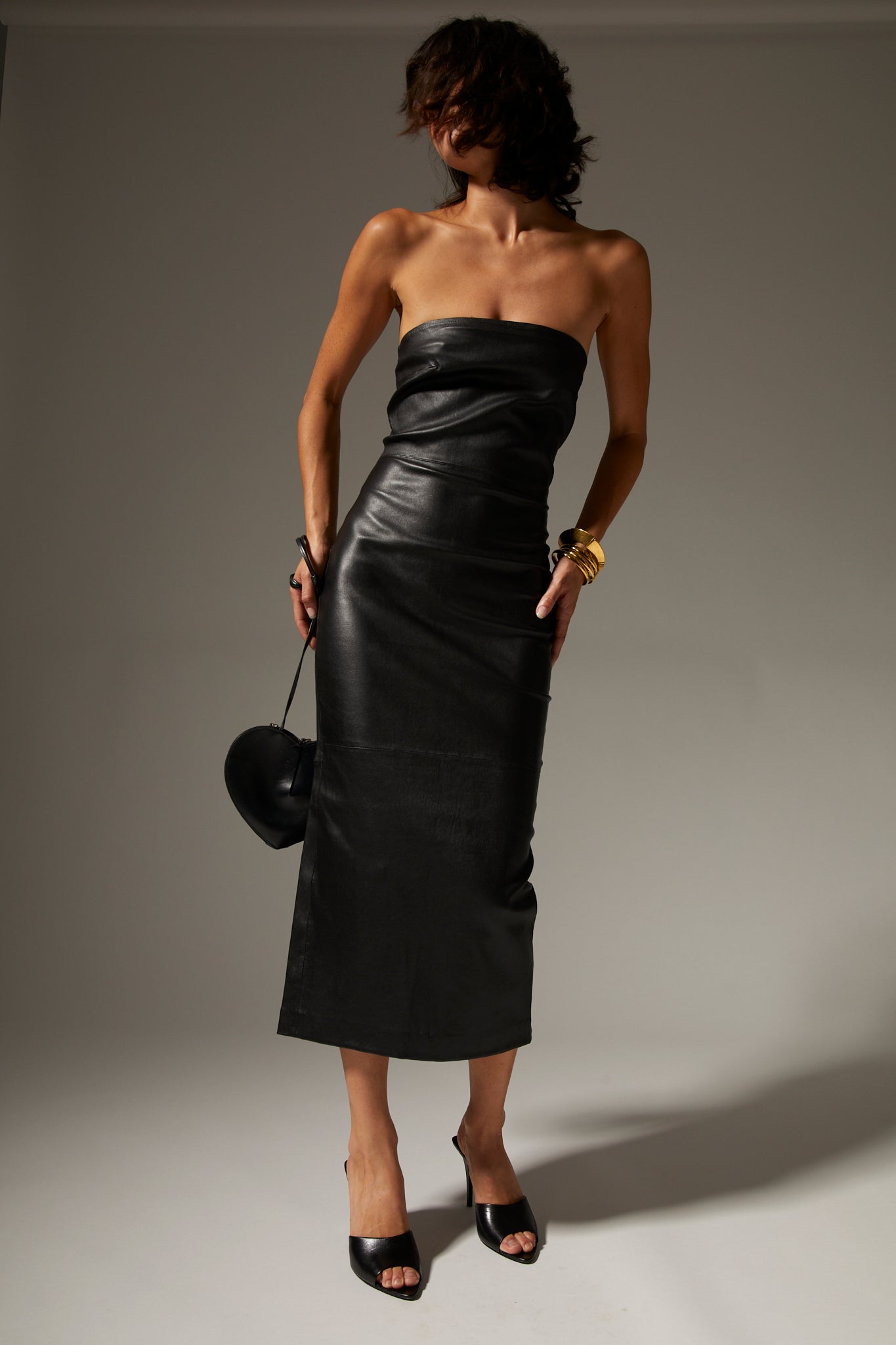 Black Leather Tube Dress