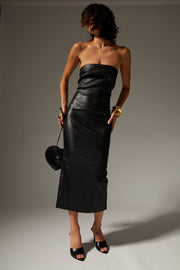 Black Leather Tube Dress