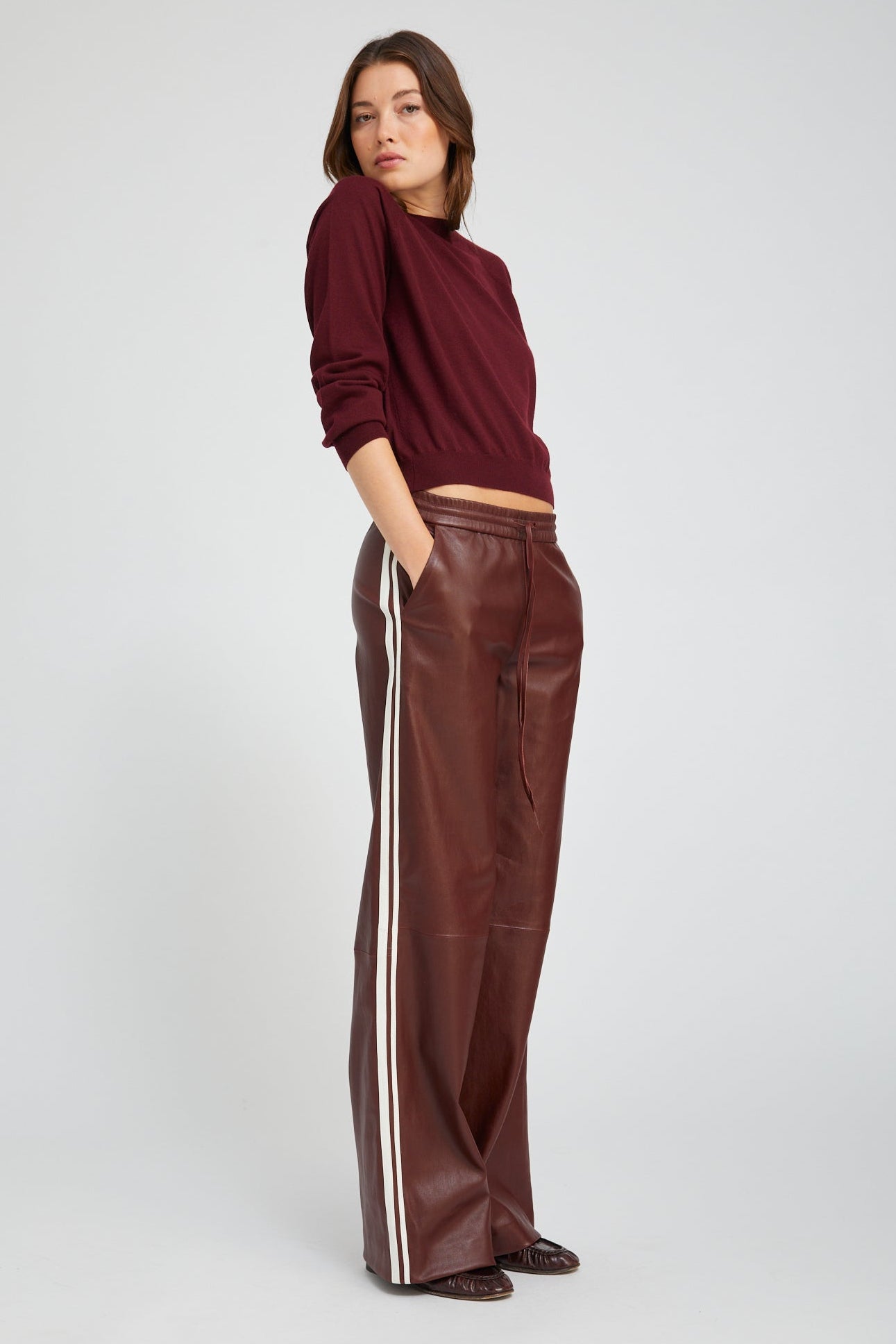 Pinot Leather Baggy Athletic Pants