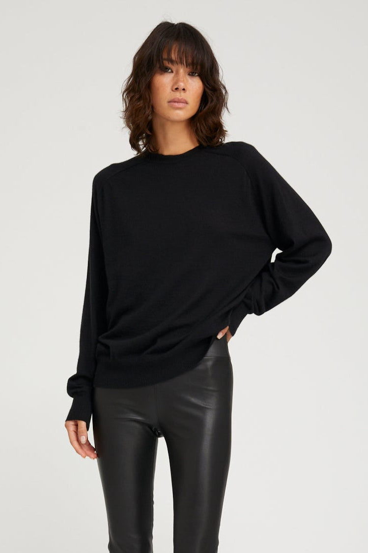 Black Cashmere Boyfriend Sweater