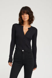 Black Cashmere Henley
