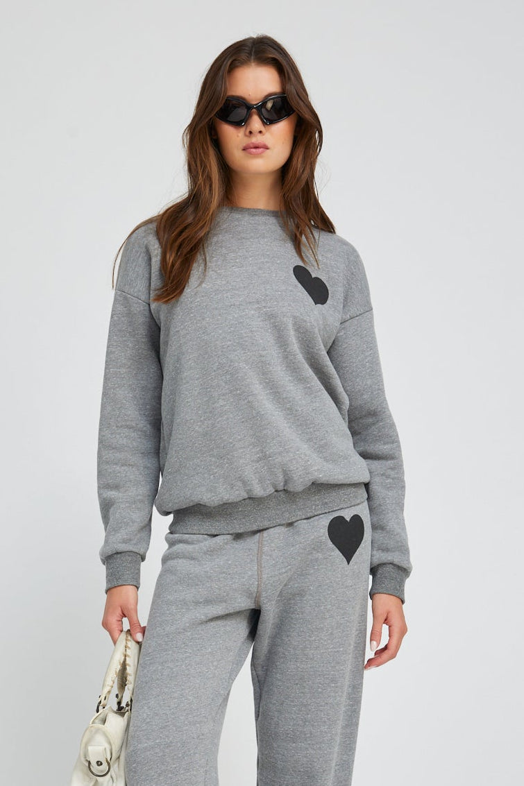 Heather Grey Heart Sweatshirt
