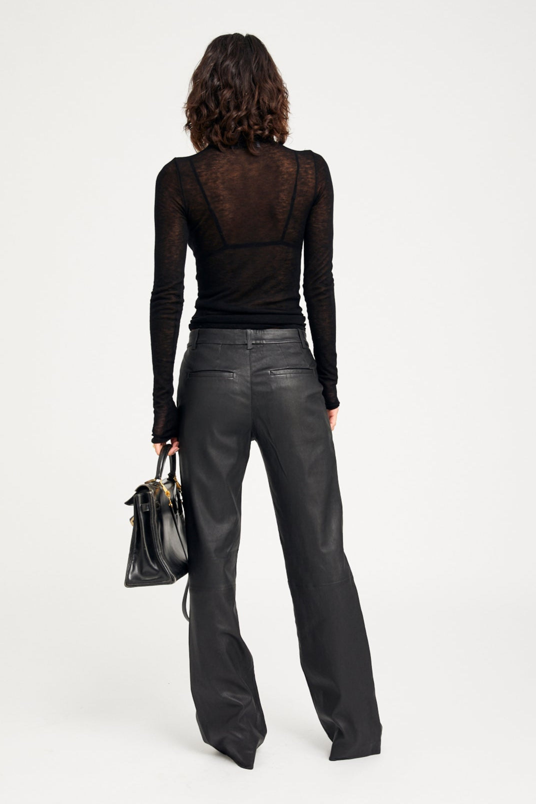 Black Leather Classic Trousers