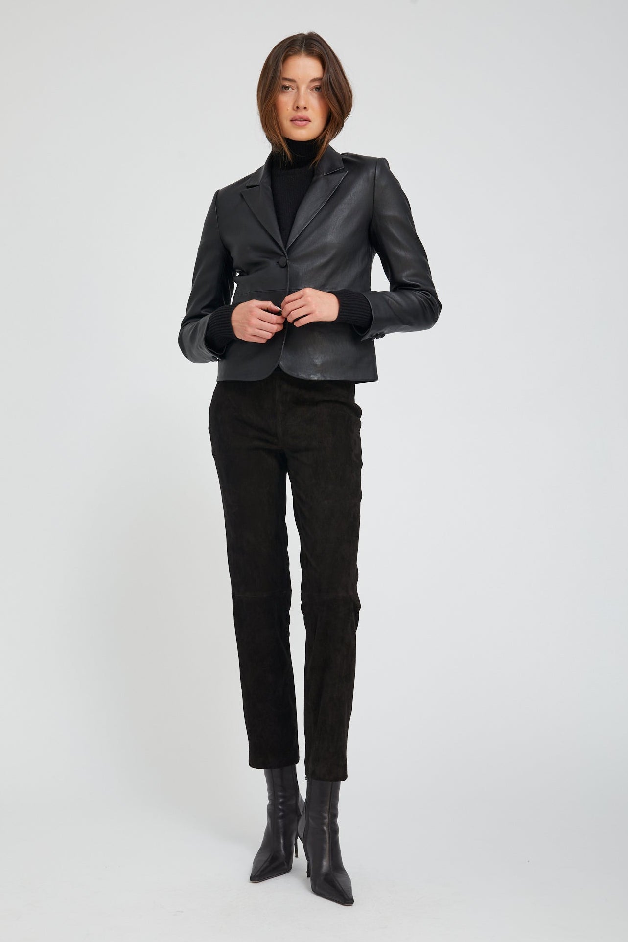 Black Leather Claire Blazer