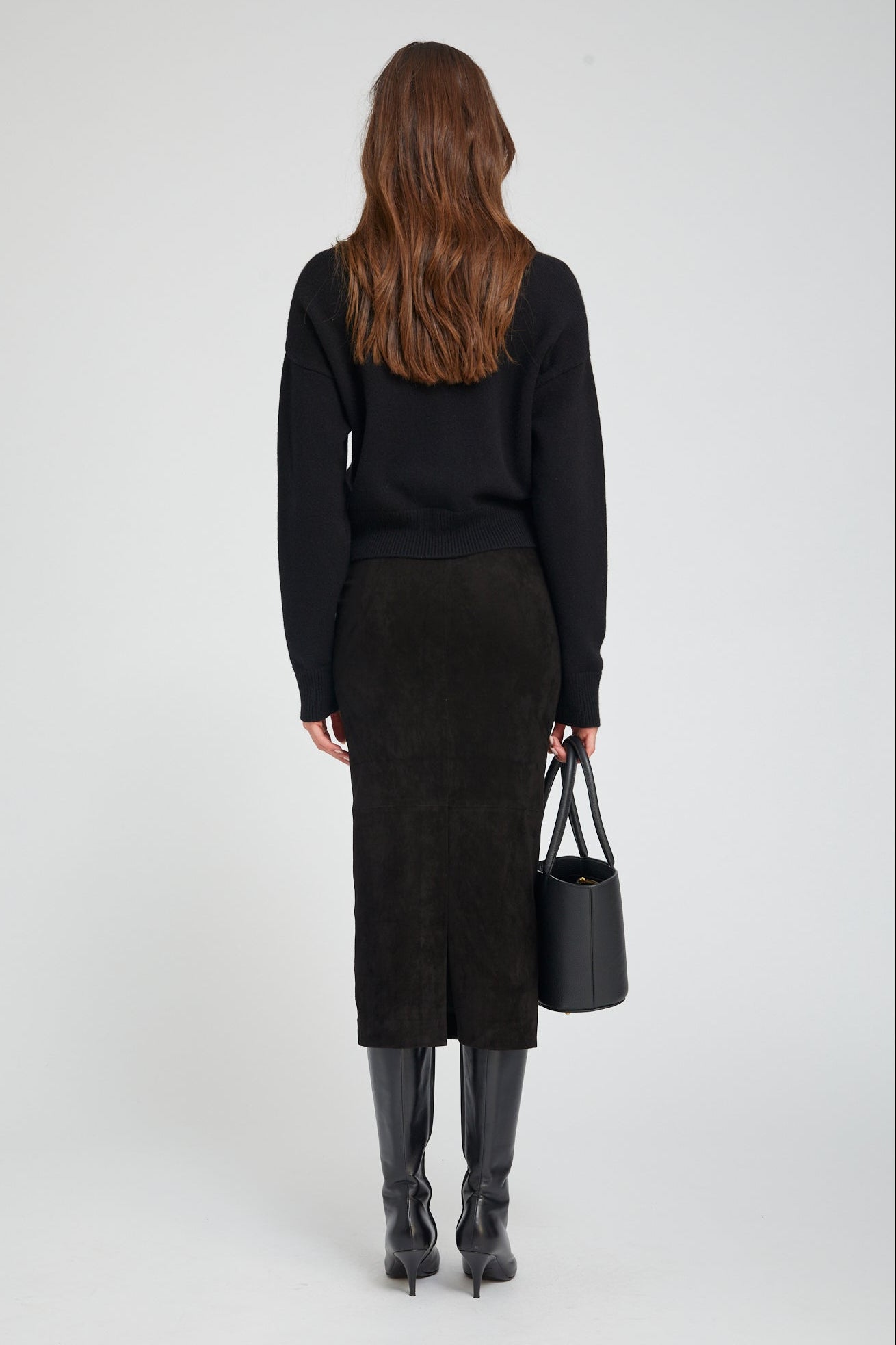 Black Suede Tube Skirt