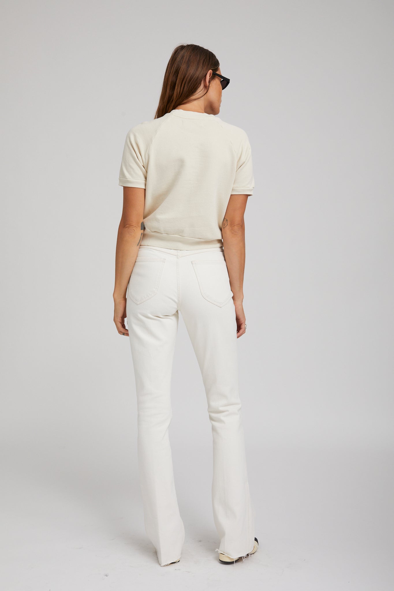 Earhart Vintage White Micro Flare Denim