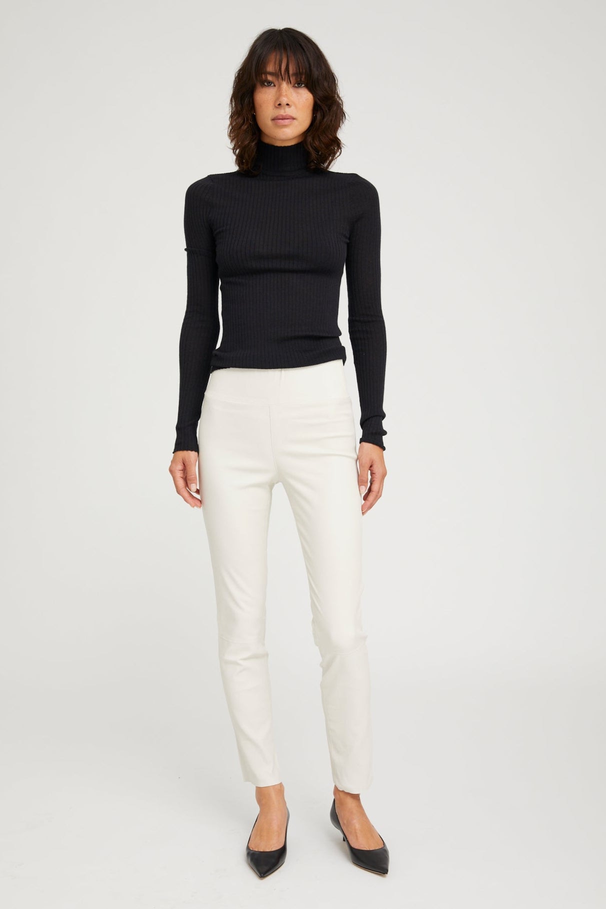 Black Cashmere Mock Neck