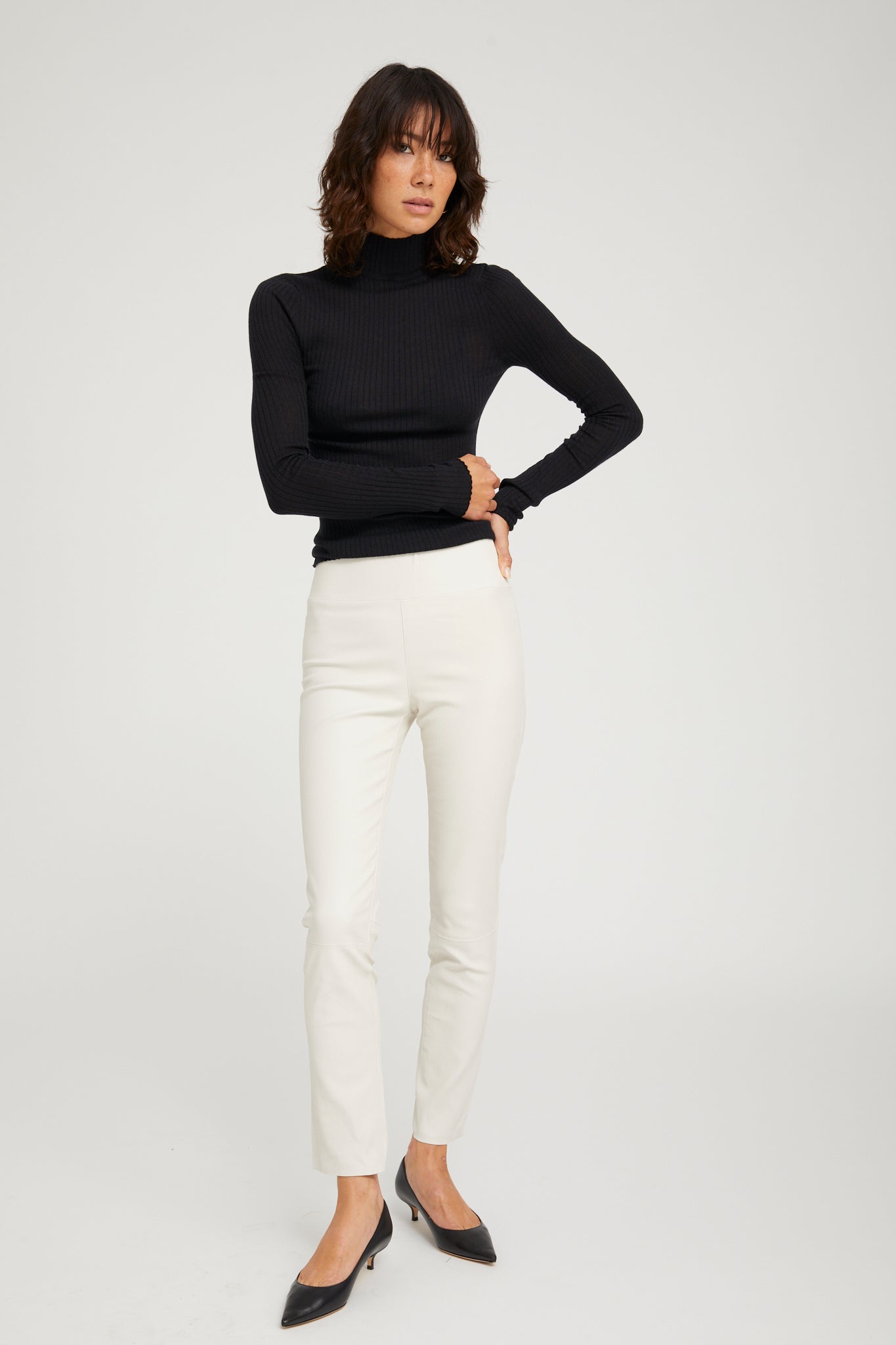Black Cashmere Mock Neck