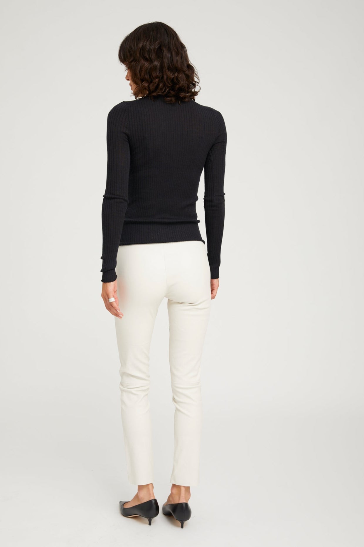 Black Cashmere Mock Neck