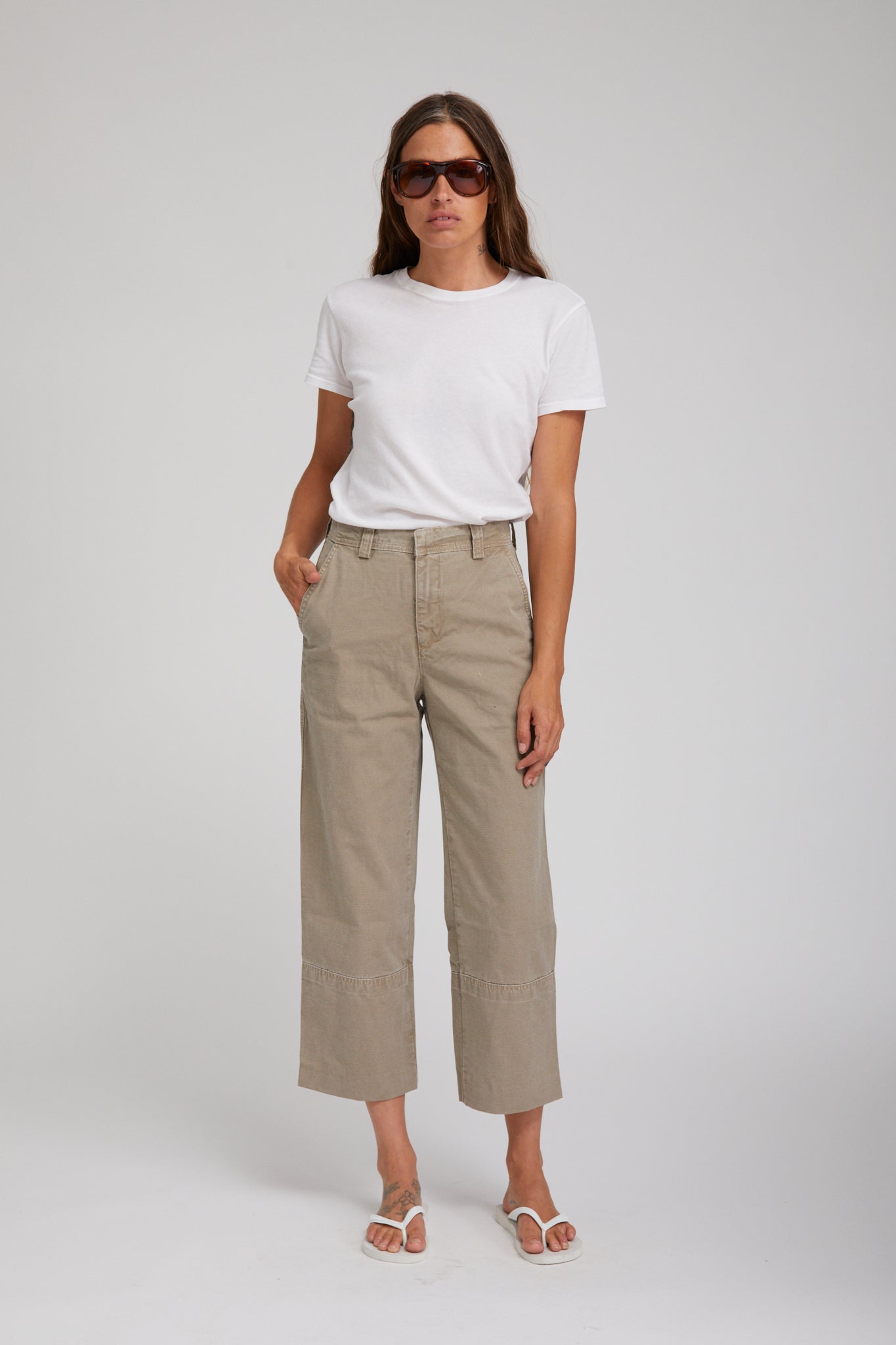 Khaki Classic Cotton Pants
