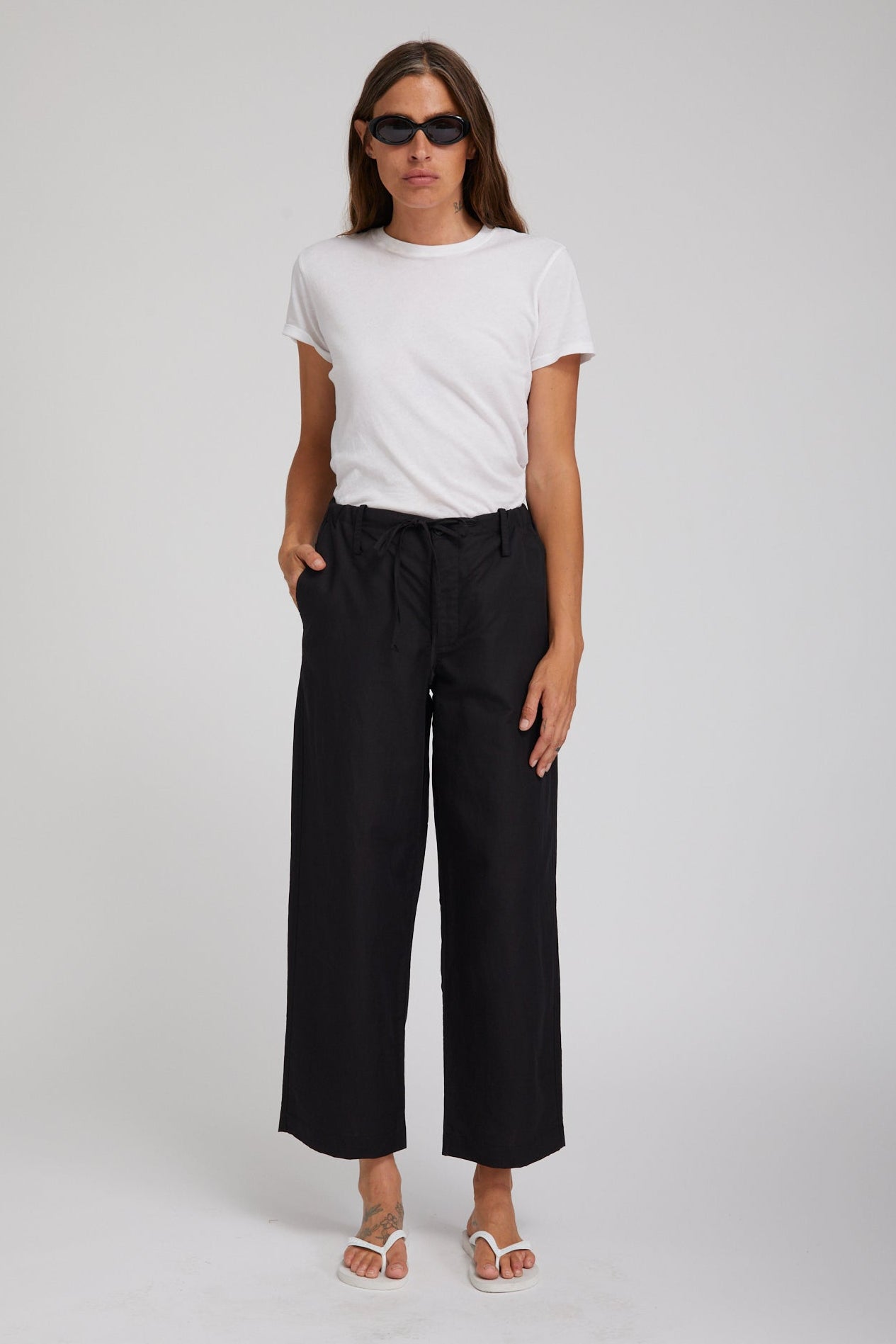 Black Linen Amalfi Pants