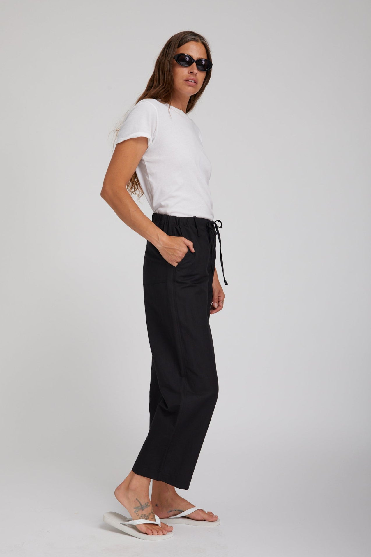Black Linen Amalfi Pants