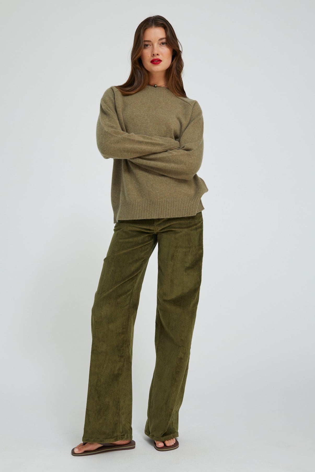 Moss Corduroy Wide Leg Trousers