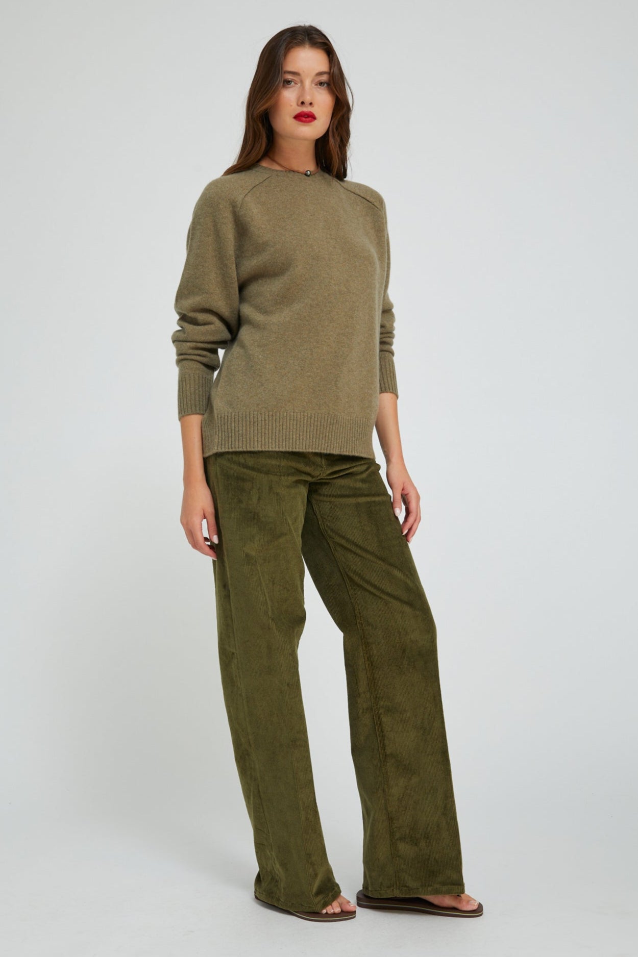 Moss Corduroy Wide Leg Trousers