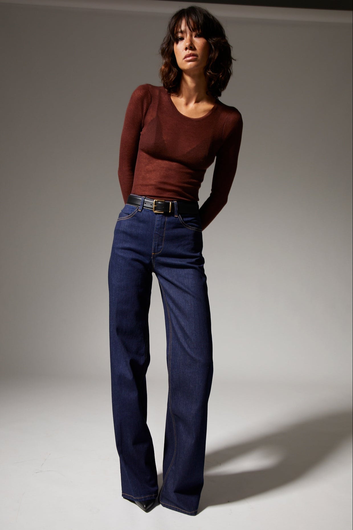 Americano Tissue Cashmere Long Sleeve Baby Tee