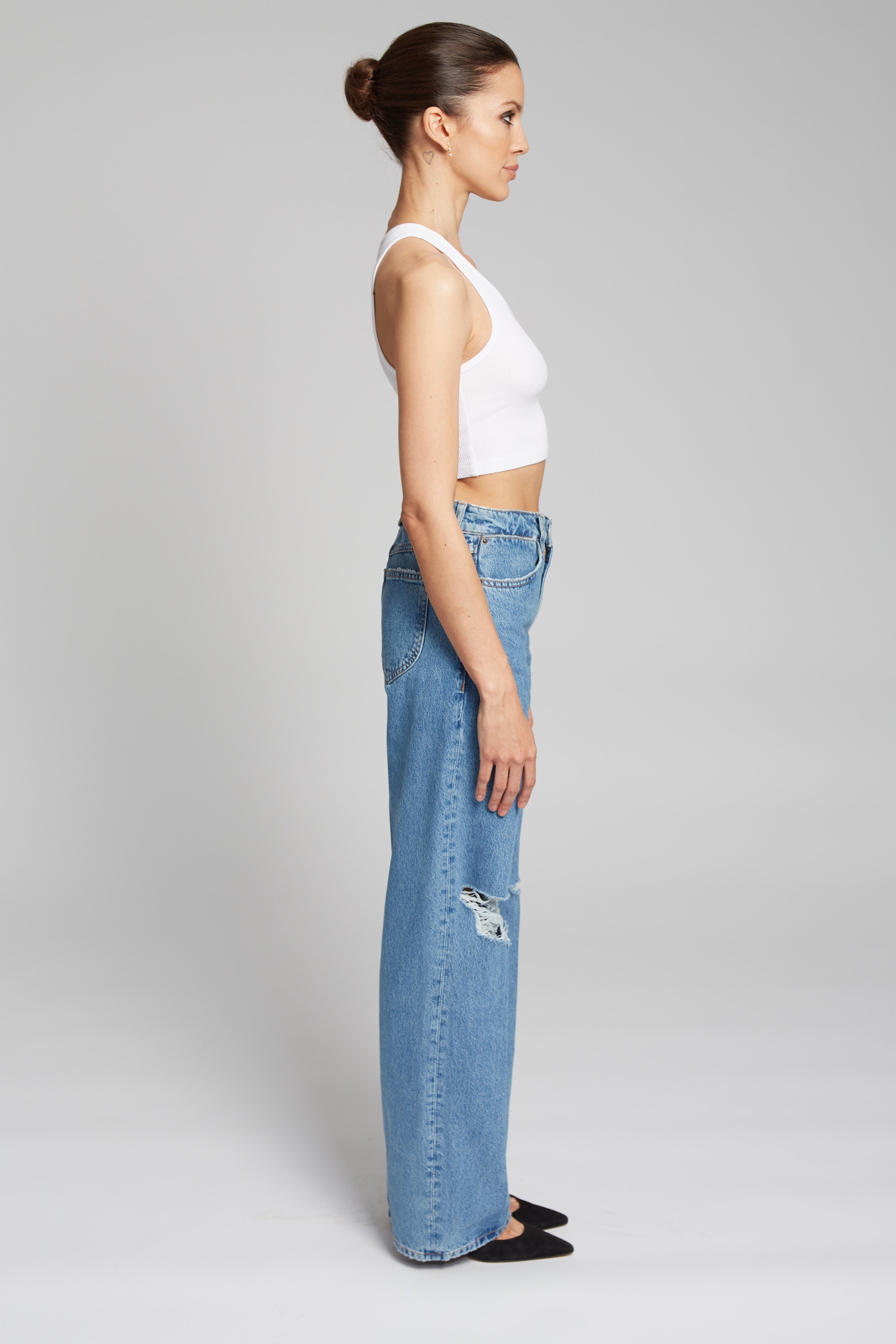 White Rib Cropped Tank