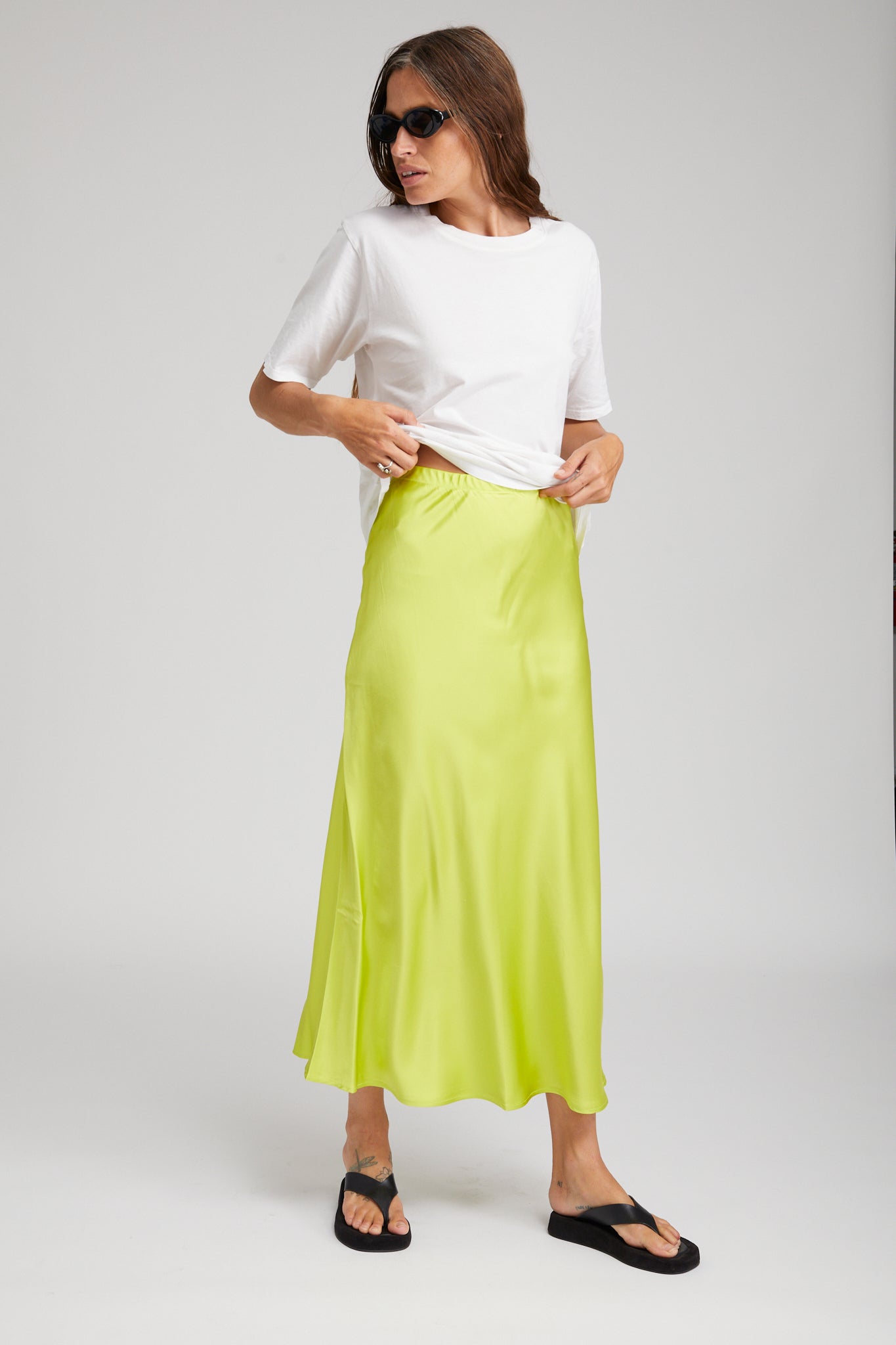 BIAS MAXI SKIRT ELECTRIC CHARTREUSE – SPRWMN - Main Image