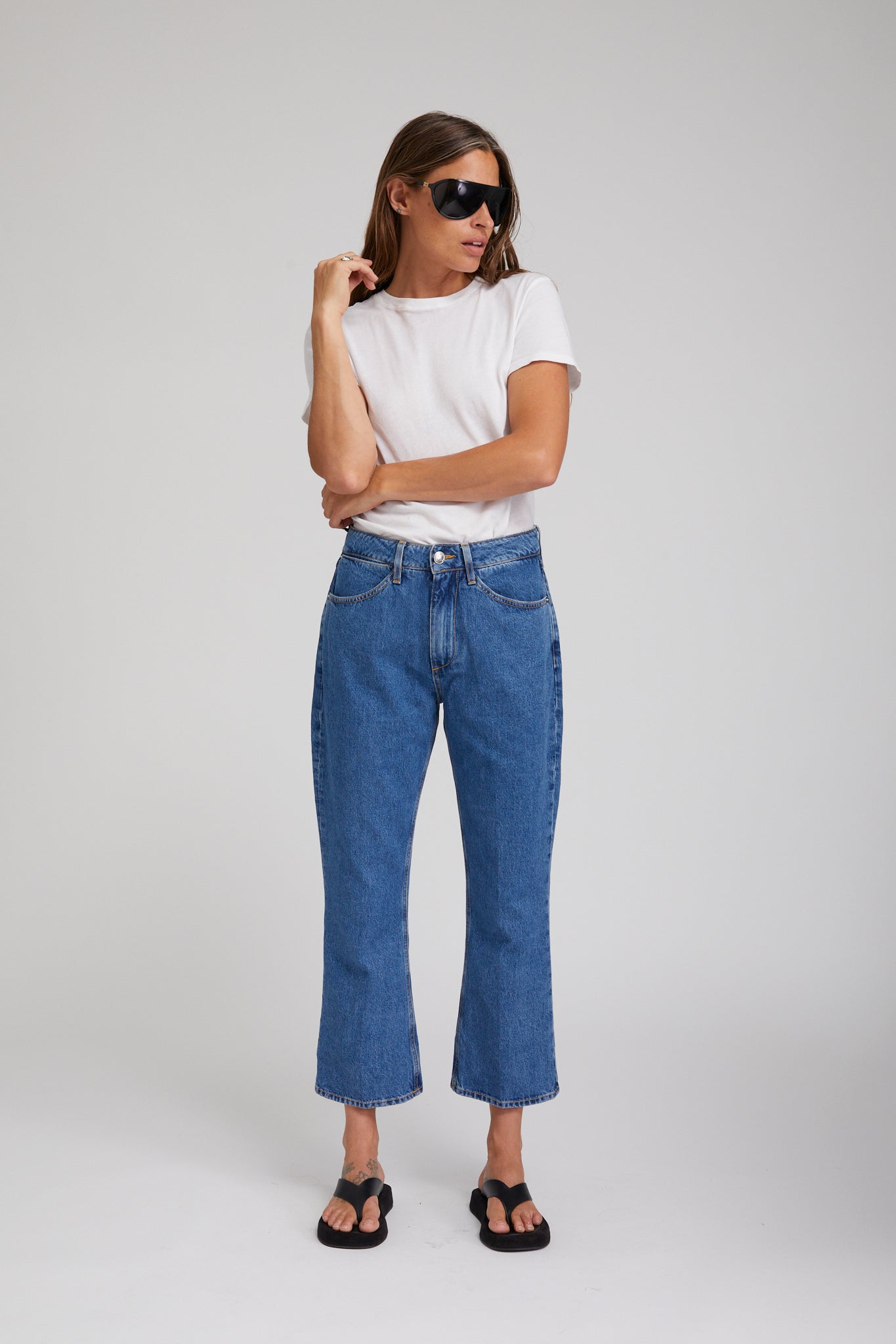 Goodall Crop Flare Denim Pants