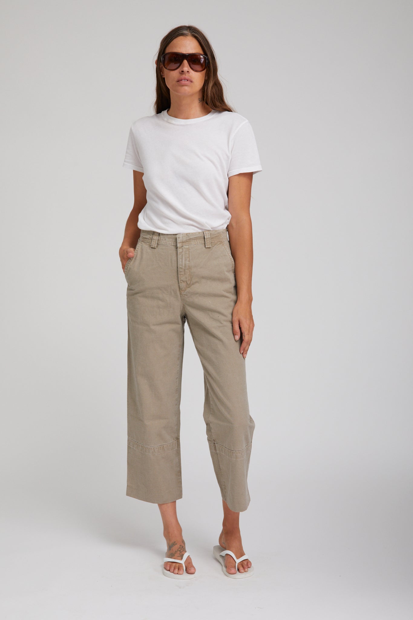 Khaki Classic Cotton Pants