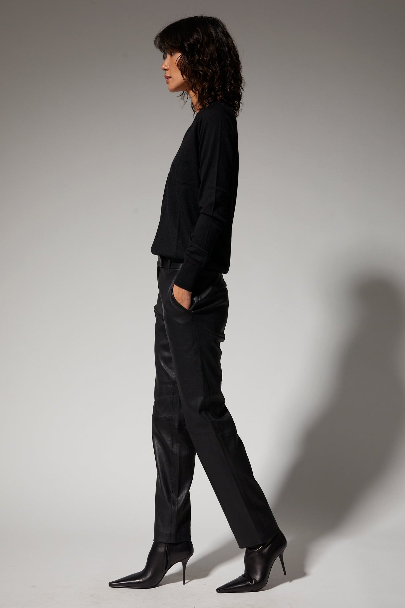 Black Cashmere V-Neck Sweater