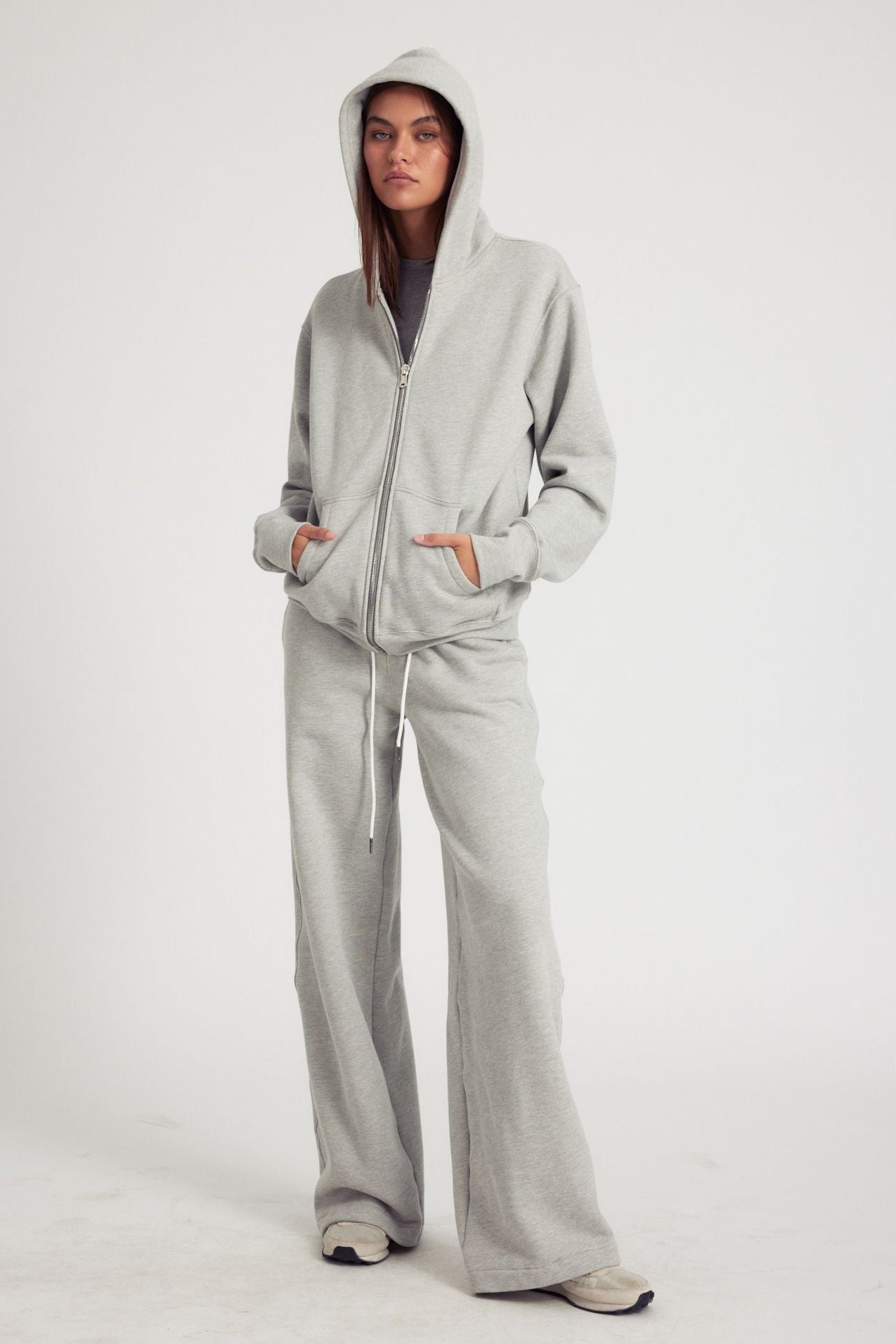 Heather Grey Zip Up Hoodie