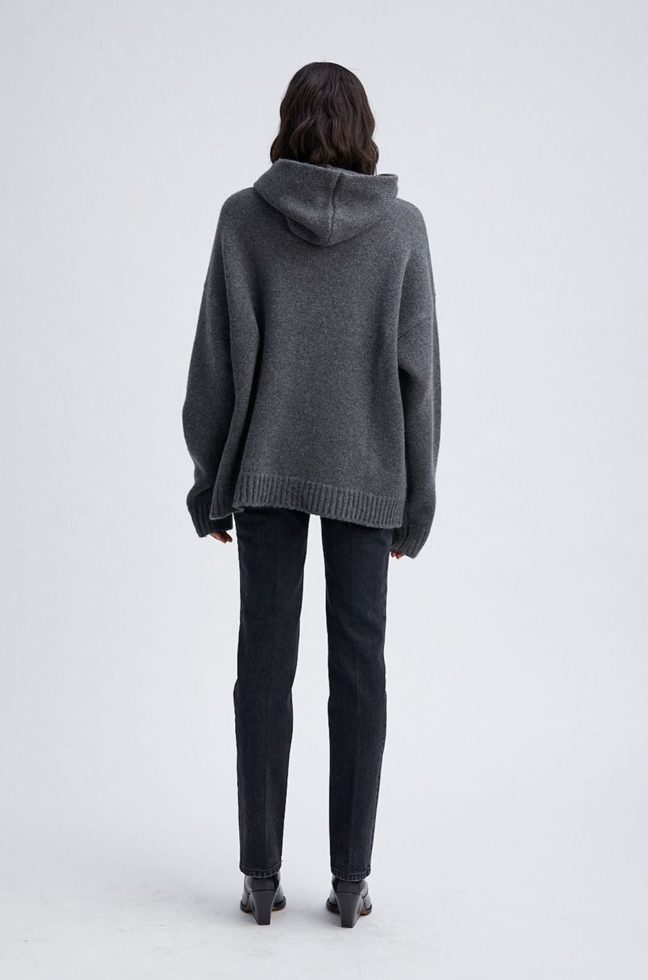 Charcoal Heavy Cashmere Oversized Hoodie