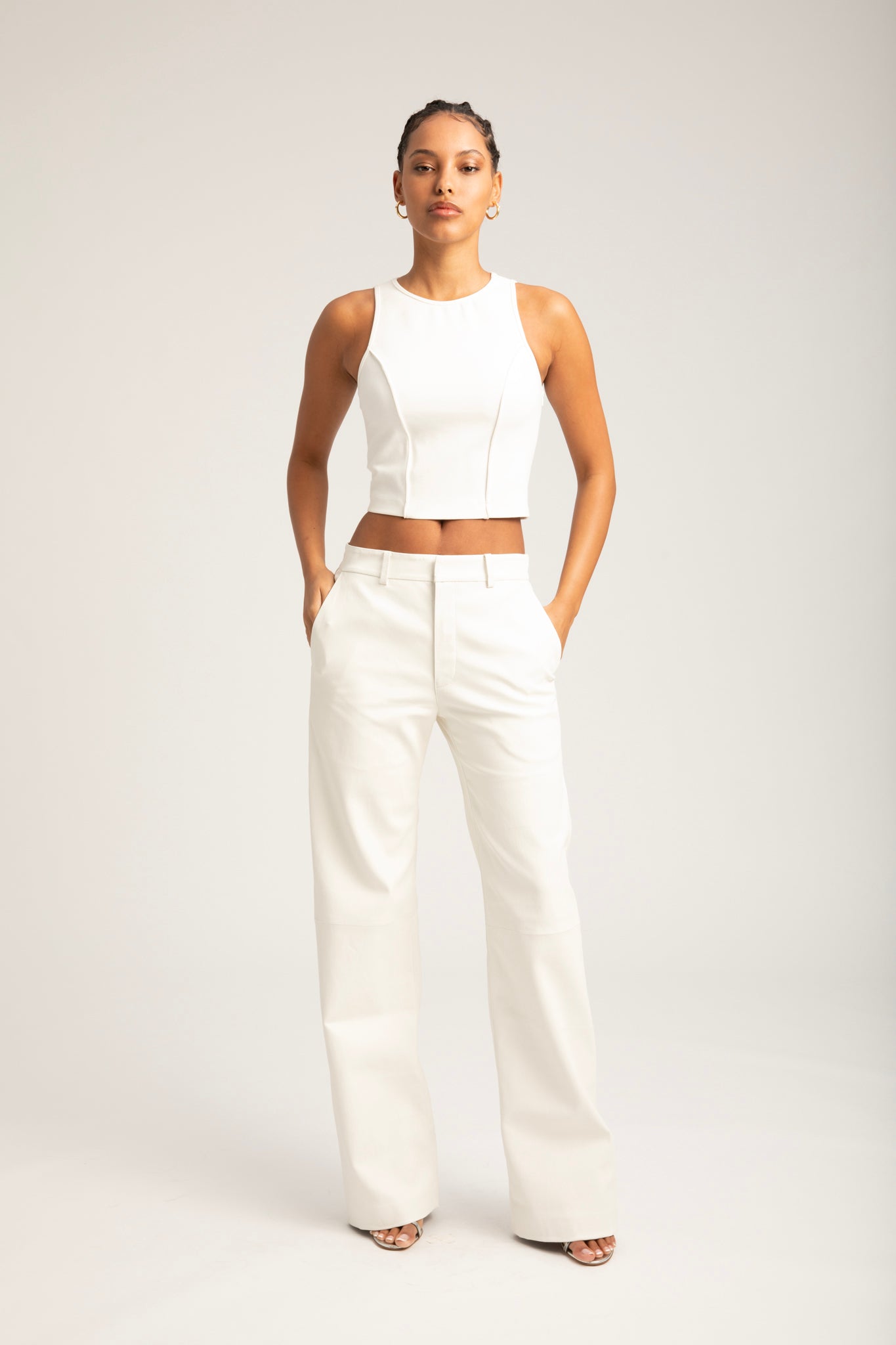 White Leather Classic Trousers – SPRWMN