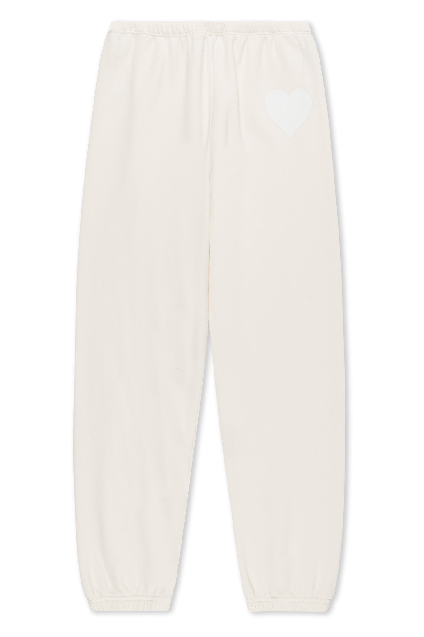 Creme with White Heart Sweatpants
