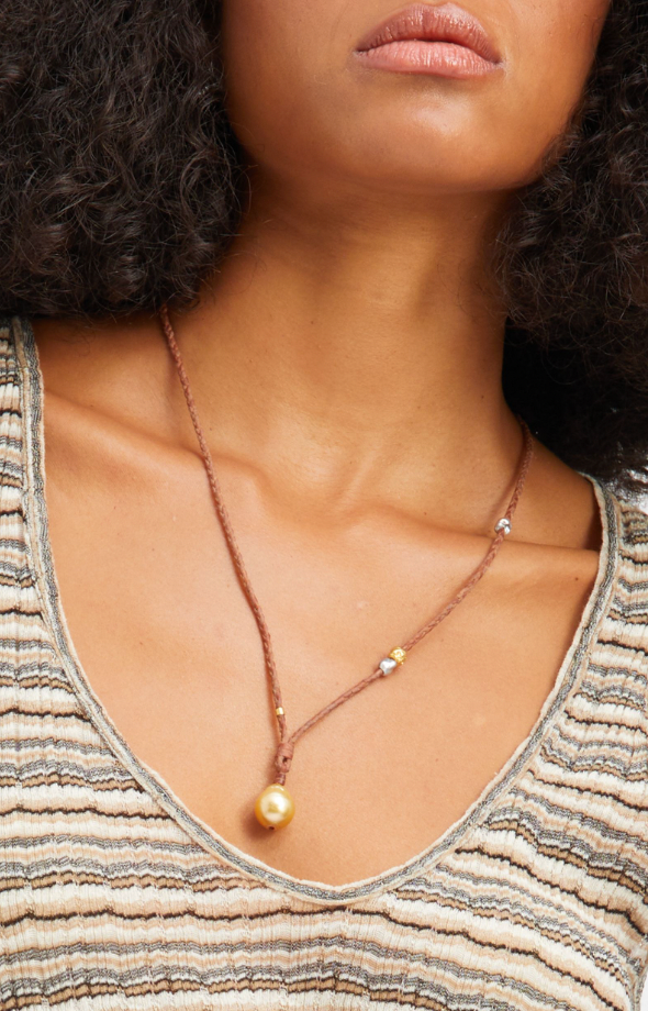 Gold Baroque Drop Necklace