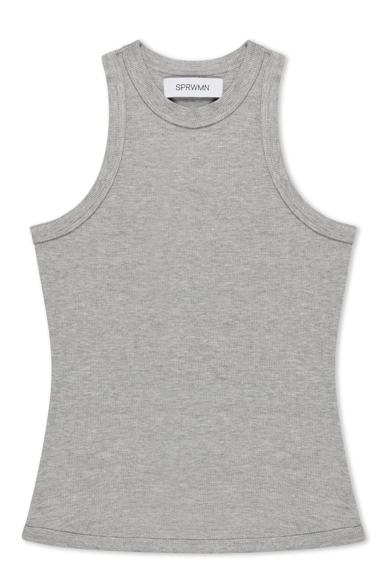 Heather Grey Rib Racer Tank