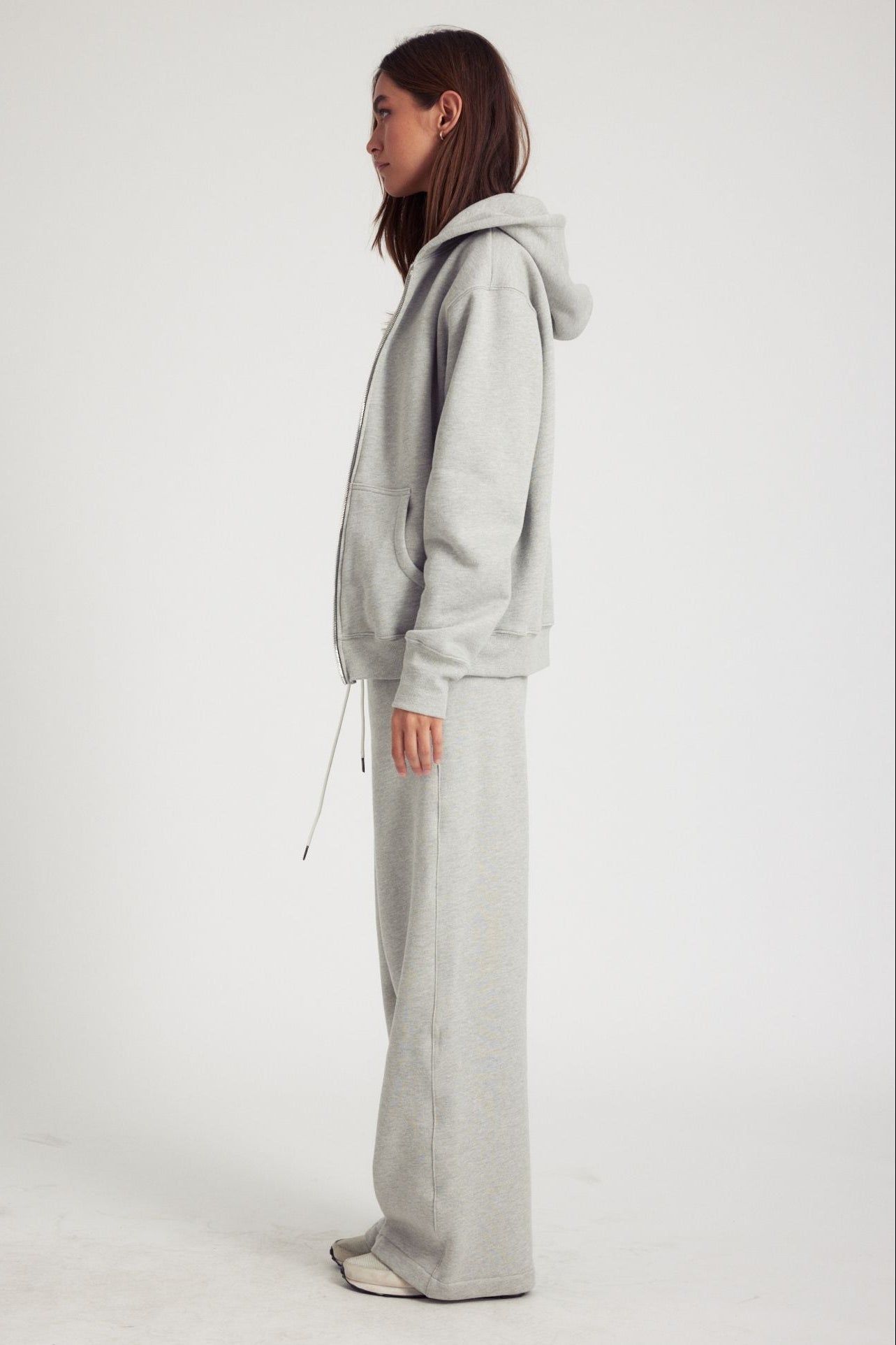 Heather Grey Zip Up Hoodie