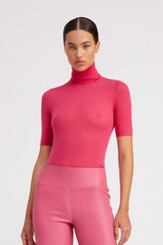 Hot Pink Cashmere Turtleneck