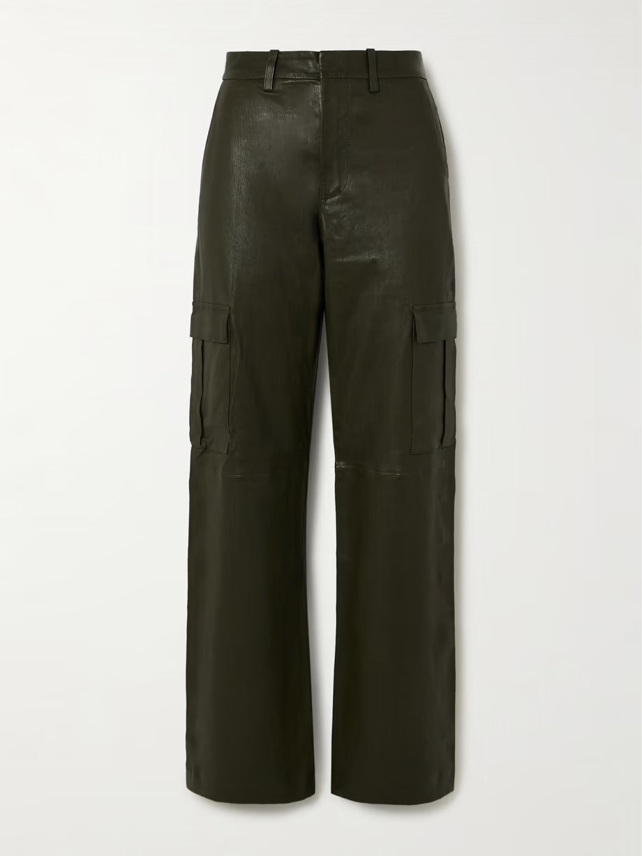Cactus Leather Cargo Trousers
