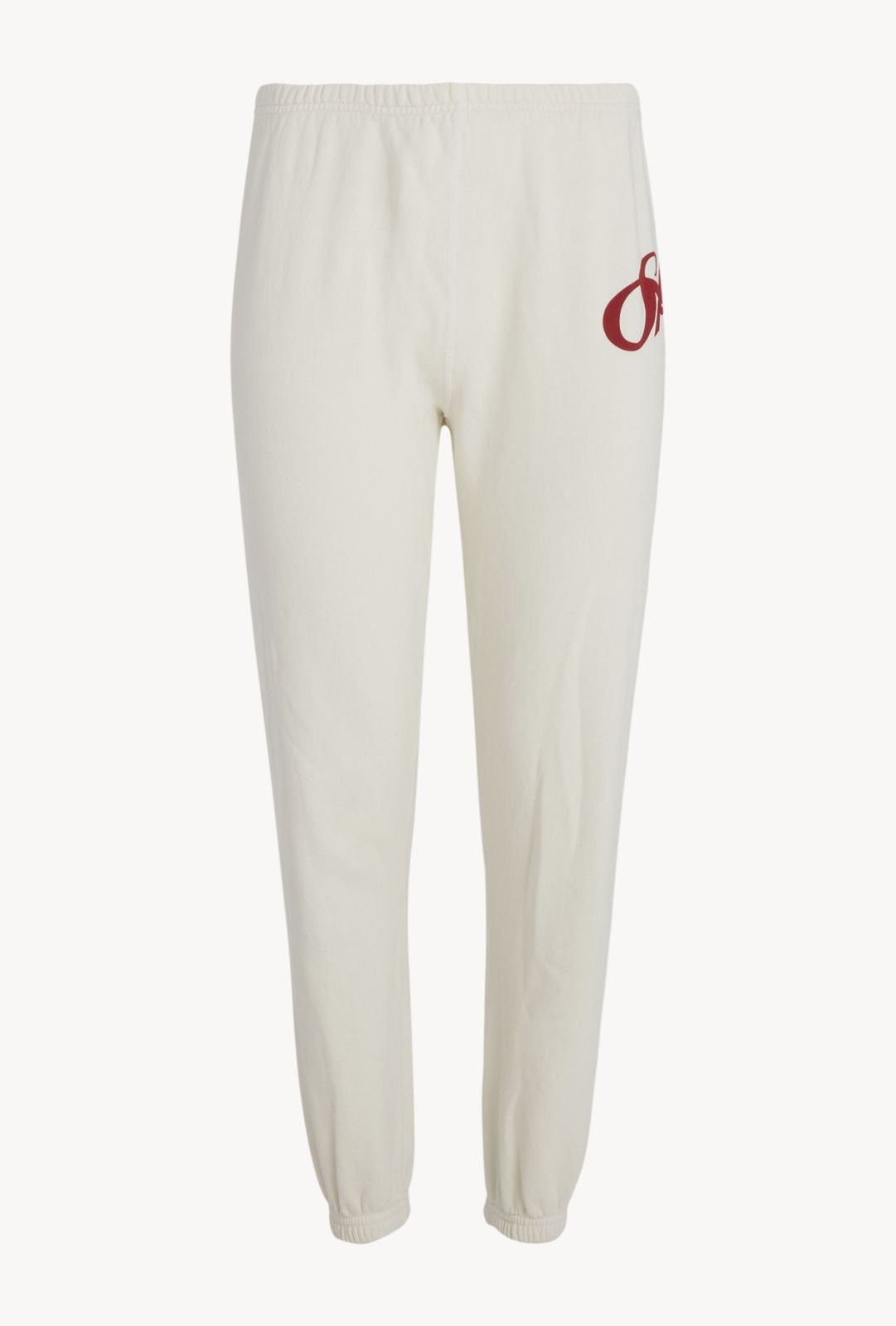 Off White Cotton Logo Script Sweatpants