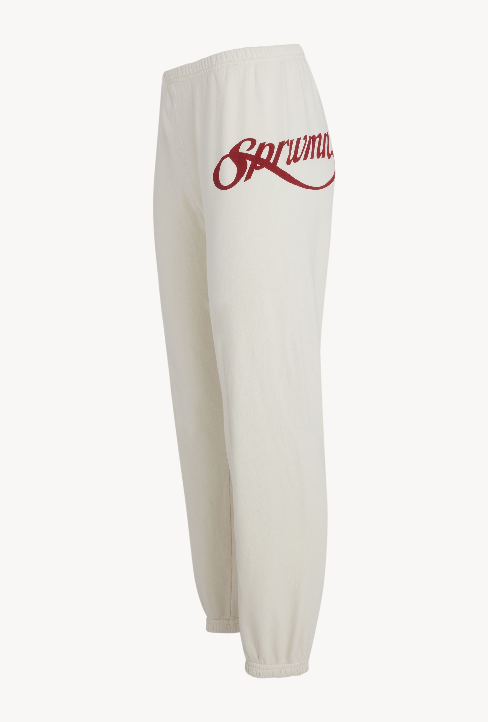 Off White Cotton Logo Script Sweatpants