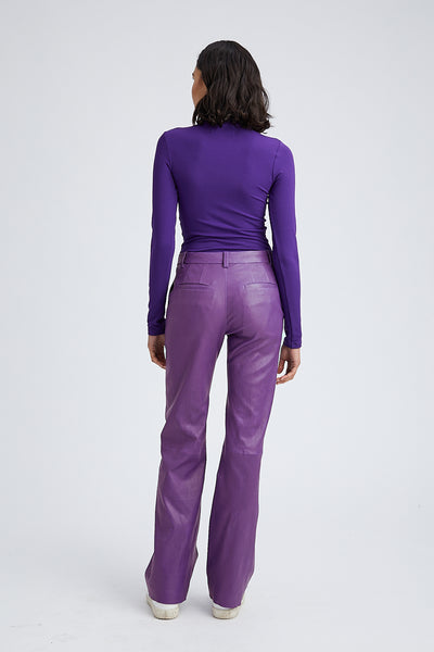Violet Leather Classic Trousers