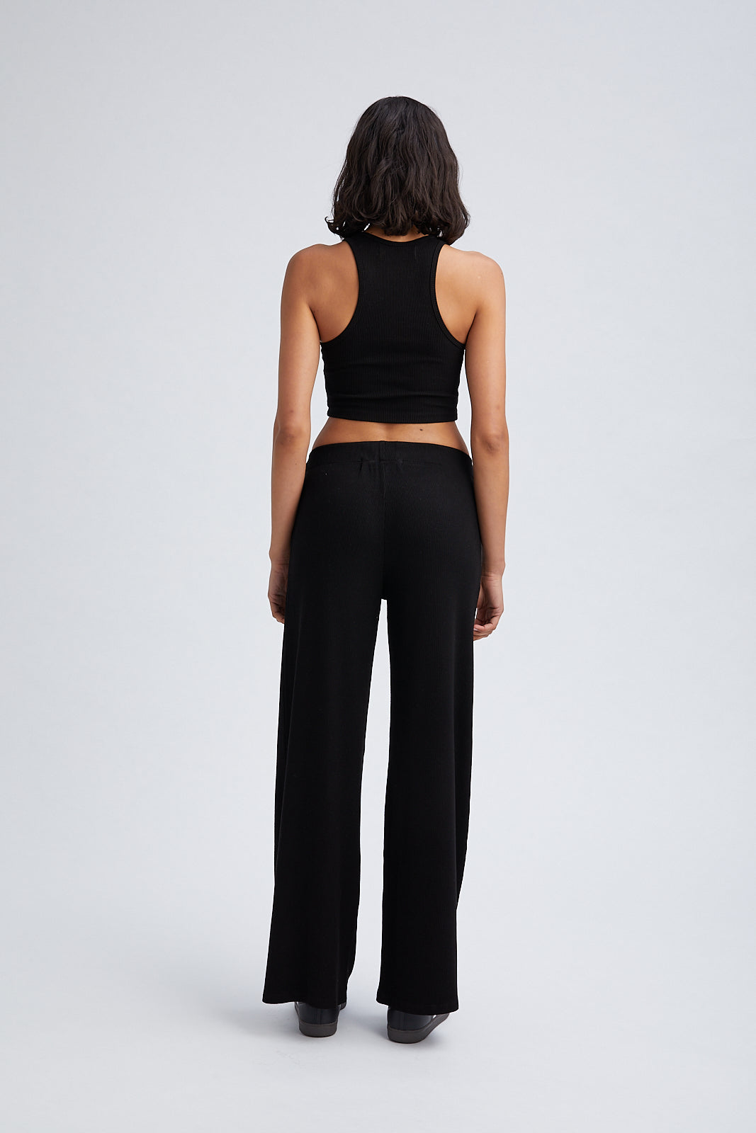 Black Rib Cropped Tank