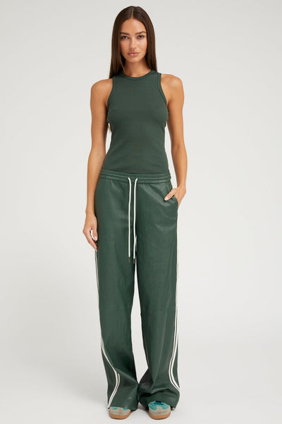 Ivy Leather Baggy Athletic Pants