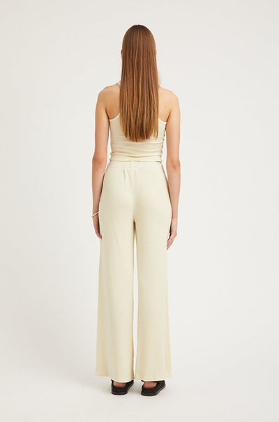 Vintage White Rib Wide Leg Pants